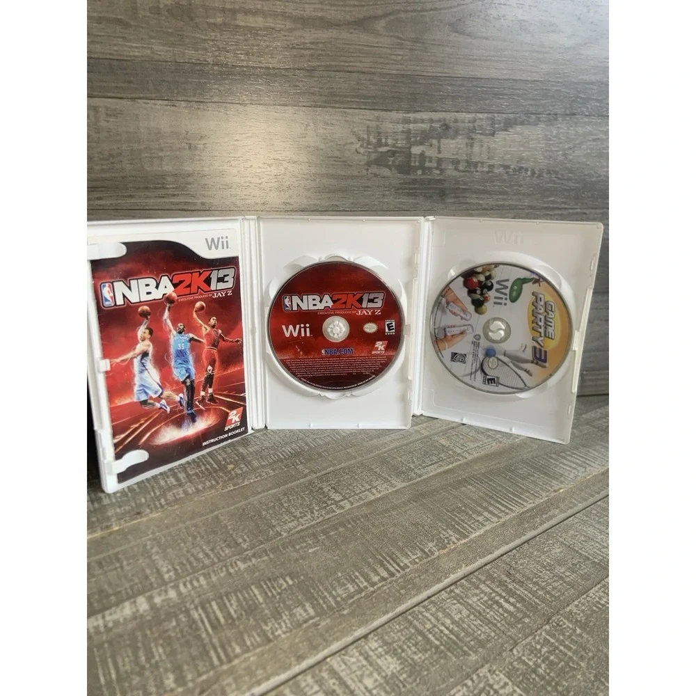 NBA 2K13 +‎ Game Party 3  (Nintendo Wii 2012) Lot Of 2 Games Bundle Basketball